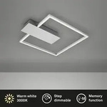 Briloner NICO dekorative LED Deckenleuchte dimmbar eckig 12W Alu Warmweiss - Silber