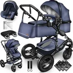 Kiduku Kinderwagen Komplettset, Kombikinderwagen Set inkl. Babywanne Buggy