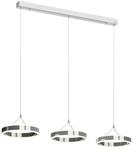 Lucande LED-Pendellampe Lyani, 115cm, 3-flg., chrom, dimmbar - Silber