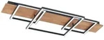 Lucande LED-Deckenleuchte Chariska, 95cm, schwarz, Holz, CCT - Dunkelbraun