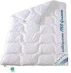 Extra warme Winter Bettdecke Duo Steppbett Baumwollbezug 155x220 95&deg; - Wei&szlig;