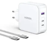 UGREEN Nexode USB-A+2*USB-C 140W GaN Fast Charger+USB-C Cable wht - Wei&szlig;