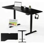 Juskys H&ouml;henverstellbarer Schreibtisch 160x75cm - Elektrisch stufenlos verstellbar