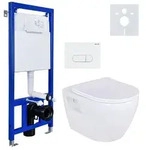 BELVIT Wand-WC Komplettset in Wei&szlig; &ndash; sp&uuml;lrandlos mit Softclose-Sitz,