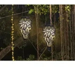 LED Solarleuchten 2er Set, Outdoor H&auml;ngeleuchten zum Aufh&auml;ngen f&uuml;r Balkon Garten -