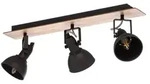 Lindby Deckenlampe Aylis, 3-flg., 60 cm, schwarz, Holz, E14 - Dunkelbraun
