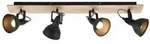 Lindby Aylis Deckenlampe, 4-flg., 82 cm, schwarz, Holz, E14 - Dunkelbraun