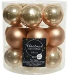 Weihnachtskugeln Glas 4cm 18 St&uuml;ck - Karamel - Gold