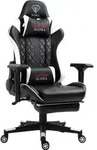 Chair Racing Chefsessel mit Fu&szlig;st&uuml;tze und ergonomsichen 4D-Armlehnen, ergonomischer