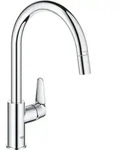 GROHE StartCurve Einhand-Sp&uuml;ltischbatterie 1/2" hoher Auslauf herausziehbar - Silber