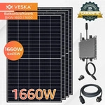 VESKA BKW-1640/1600, VESKA Balkonkraftwerk 1660 W / 1600 W Photovoltaik...
