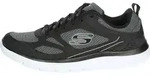 Skechers Herren Halbschuhe 52812BKW Grau Schwarz Schn&uuml;rschuhe mit flacher