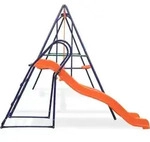 vidaXL Schaukelset mit Rutsche und 3 Sitzen Orange - Orange