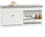 SoBuy Schuhbank mit Sitzfl&auml;che Sitzbank mit Stauraum und 2 Klappen schmaler