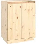 vidaXL Schuhschrank 60x35x80 cm Massivholz Kiefer - Braun