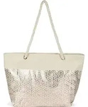 styleBREAKER XXL Strandtasche mit Metallic Infinity W&uuml;rfel Print | Damen Shopper mit