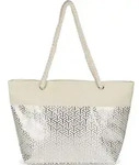 styleBREAKER XXL Strandtasche mit Metallic Infinity W&uuml;rfel Print | Damen Shopper mit