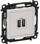 Legrand USB-Ladedose 2-fach, 2400mA, Serie Valena Life, ultrawei&szlig;, 1 Stk.