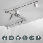 Deckenstrahler - 30W, 2400lm, LED, schwenkbar, GU10, warmwei&szlig;, matt-nickel - Silber