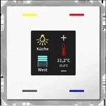 MDT BE-TAS63T4.01 Taster Smart 63 4fach m.Farbdisplay+Temp.sensor Studiowei&szlig; gl