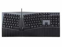 Perixx PERIBOARD-535 DE BL, Kabelgebundene ergonomische mechanische Tastatur -...