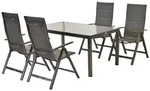 Merxx Gartenm&ouml;bel Set Taviano 5tlg., 4 Klappsessel, Tisch 150 x 90 cm -