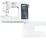 Digitale N&auml;hmaschine GLAESER&reg; home mia 500 inkl. Anschiebetisch - Wei&szlig;/Dunkelblau