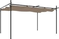 vidaXL Pergola mit Schiebedach Taupe 395x292x230 cm