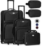 Juskys Trolley Reisekoffer Set 5 teilig - 60 Liter, 2 Rollen, Weichschale,