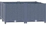 vidaXL Hochbeet 80x80x38 cm Polypropylen - Grau