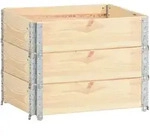 vidaXL Paletten-Aufsatzrahmen 3 Stk. 60x80 cm Kiefer Massivholz - Braun