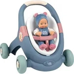 Little Smoby 3-in-1 LauflernPuppenwagen mit Schmusepuppe - Blau