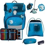 Scout Neo Exklusiv Safety Light Polar Blue Schulranzen f&uuml;r Kinder 5-Teilig - Blau