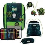 SCOUT Genius Schulranzen Set 4 tlg. Cubes - dunkelgr&uuml;n