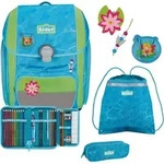 Scout Genius Schulranzen-Set 4 teilig DIN Water Lily - Blau