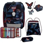 Scout Genius Schulranzen-Set 4 teilig Exklusiv LED Gravity - Schwarz