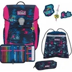 Scout Schulranzen Basic Neo Set 4-teilig Magic Sea dunkelblau - Dunkelblau