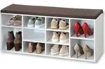 KESPER&reg; Schuhschrank mit Sitzkissen, wei&szlig;, bis 150 kg belastbar, f&uuml;r 10 Paar