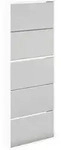 vidaXL Schuhschrank mit 5 F&auml;chern Spiegel Wei&szlig; 63&times;17&times;169,5 cm - Wei&szlig;