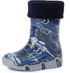 Ladeheid Kinder M&auml;dchen Jungen Gummistiefel gef&uuml;ttert Swk 27 (Dunkelblau