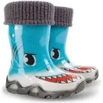 Demar Gef&uuml;ttert Regenstiefel, Reflektierend - Hai, 24-25 - Blau - 24-25