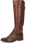 Caprice Damen under the knee Stiefel/ Reiterstiefel Braun Leder-Synthetik-Mix