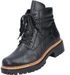 Rieker Schn&uuml;rstiefelette Schwarz - Schwarz - 36