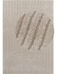 Elle Decoration Kurzflor Teppich, Weiches Hoch-Tief Bogen Design Panglao, Creme...