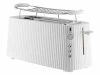 Alessi - Plissé Langer Toaster mit Brötchenaufsatz, weiß