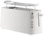 Alessi - Pliss&eacute; Langer Toaster mit Br&ouml;tchenaufsatz, wei&szlig; - Wei&szlig;