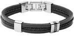 Fossil JF03686040 Herren Armband Edelstahl Silber Schwarz 19,5 cm - Schwarz