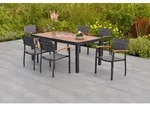 Merxx Gartenm&ouml;bel Set Paxos 7tlg., 6 Staplelsessel, Ausziehtisch 180 (240) x...