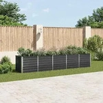vidaXL Garten-Hochbeet Verzinkter Stahl 400x80x77 cm Anthrazit - Grau