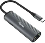 Equip Dock USB-C->GbE.100WPD3.0 15cm gr - Schwarz/Grau